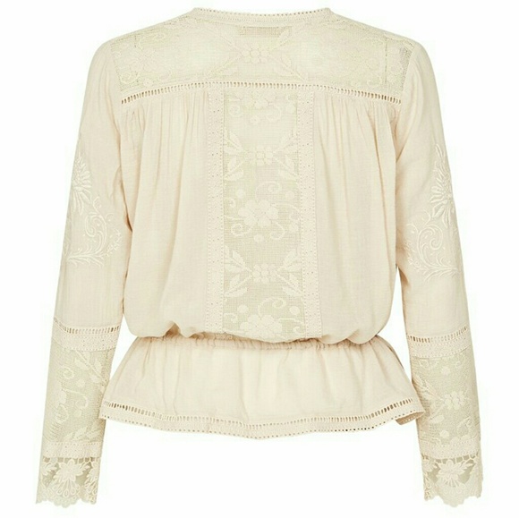 New spell Maggie embroidered blouse top taupe XXS - Picture 5 of 8